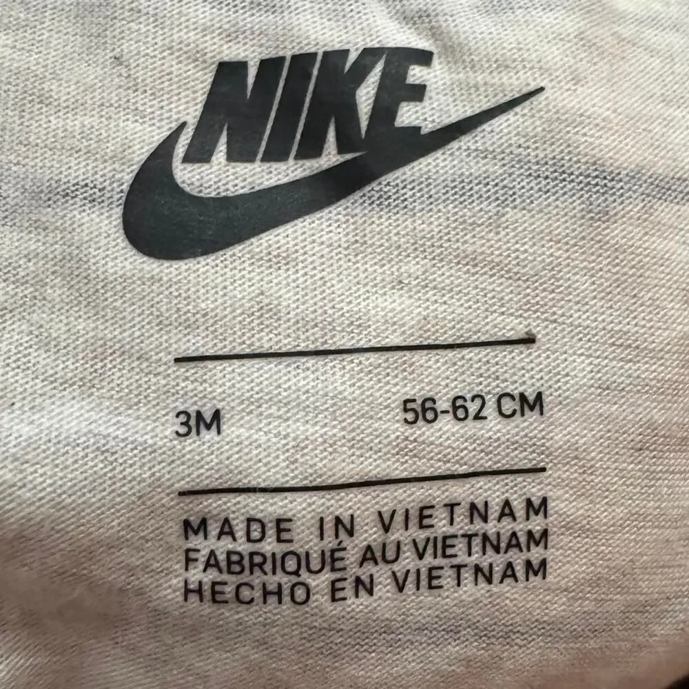 Nike grey and white baby romper size 3 months